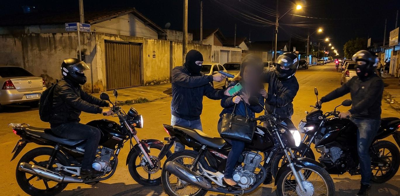OUSADOS: Bandidos fecham mulher no trânsito e roubam motocicleta