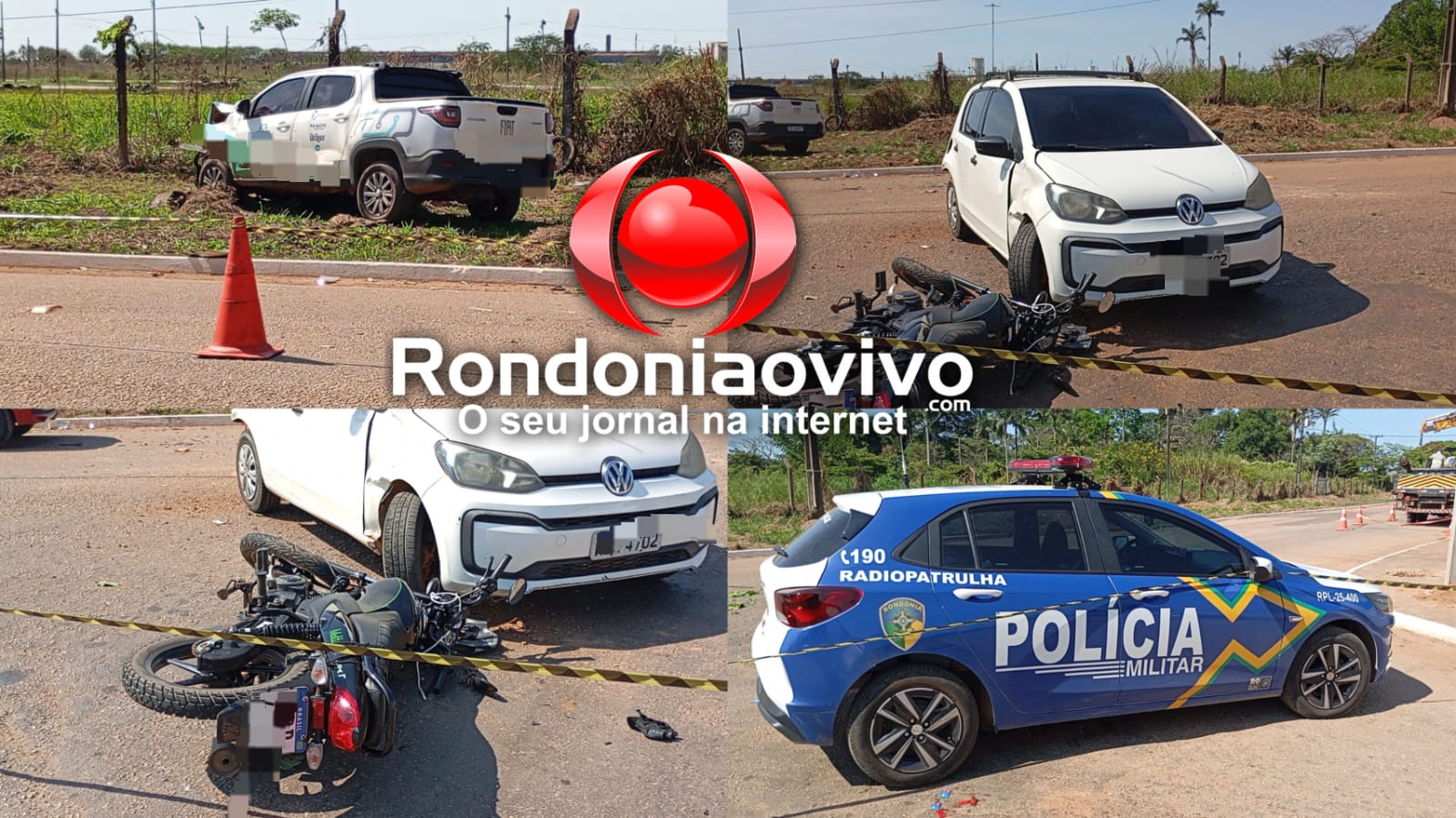 ESTRADA DO JAPONÊS: Três pessoas ficam feridas após colisão entre carros e moto
