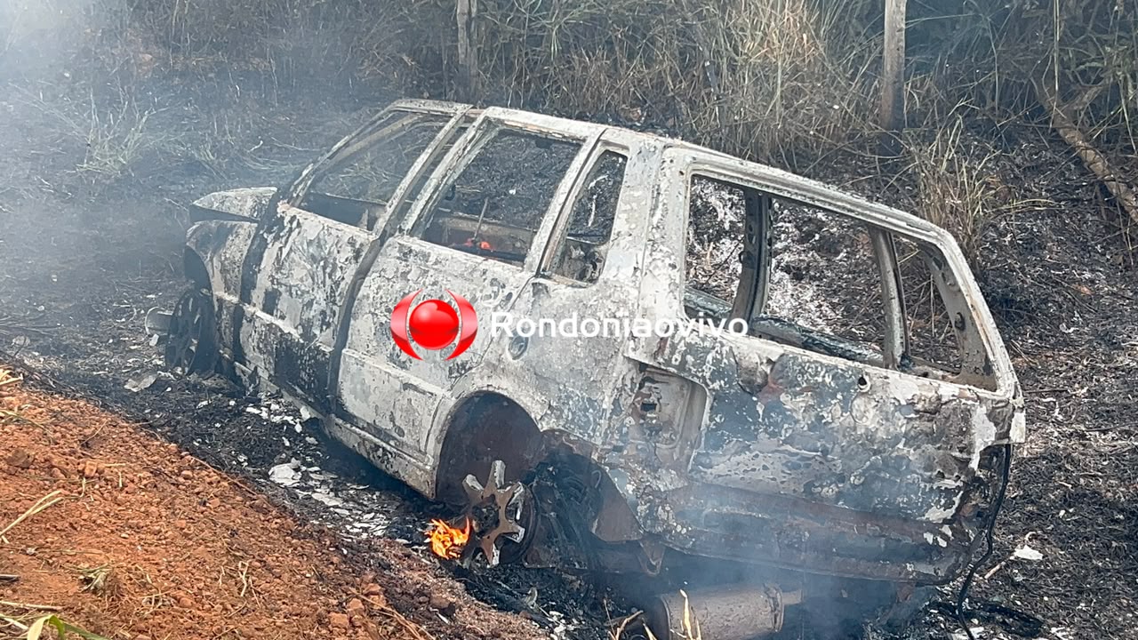 URGENTE: Carro capota e pega fogo na Estrada da Penal em Porto Velho