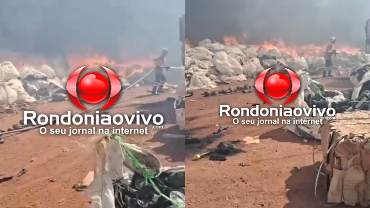 VÍDEO: Incêndio destrói materiais recicláveis em  cooperativa na BR-364