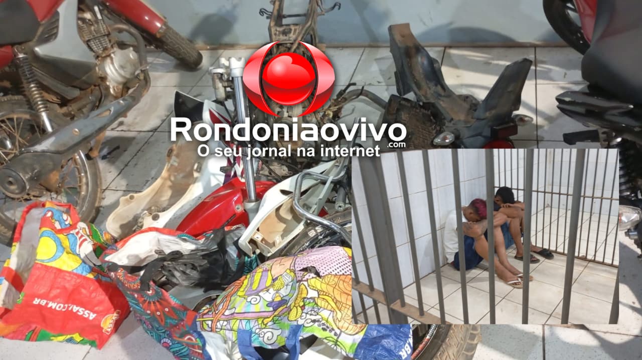 RASTREAMENTO: PM prende acusados flagrados desmontando motos furtadas