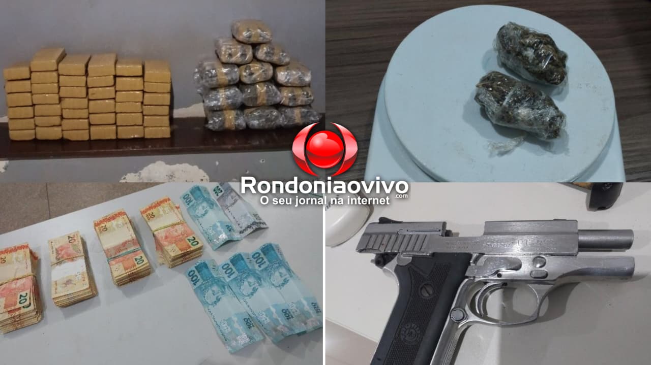 CERCO NO INTERIOR: Equipes da PM apreendem mais de 50 quilos de drogas e arma em operação 
