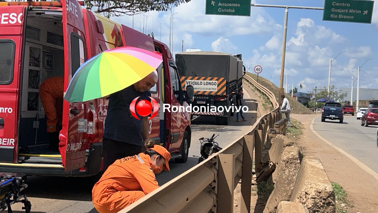 URGENTE: Grave acidente entre moto e carreta no viaduto em Porto Velho