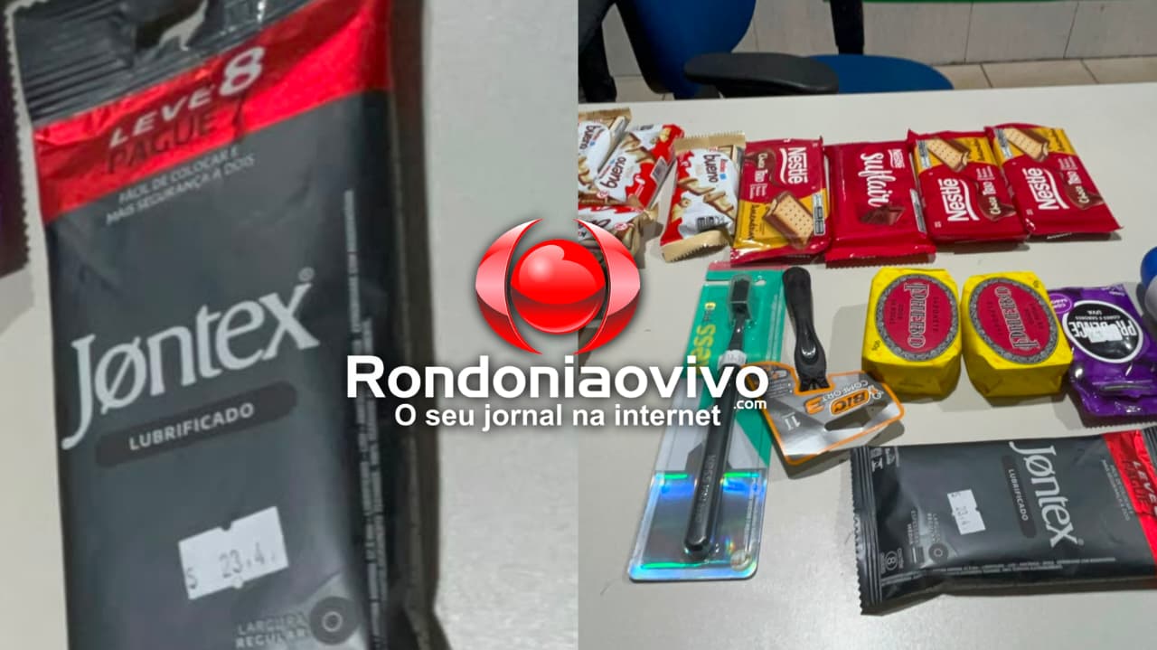 ARRASTÃO: Trio é detido por furto de escova de dente, chocolate e preservativos