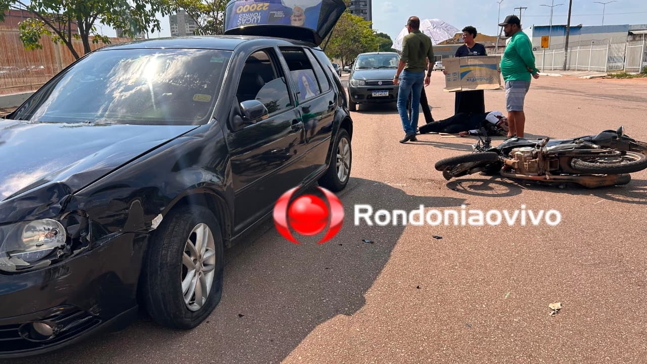 VÍDEO: Motociclista bate de frente com carro ao desviar de veículo que avançou