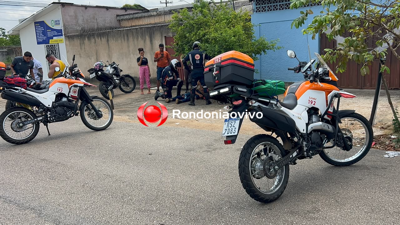 URGENTE: Motoboy sofre acidente após carro sair de estacionamento no Olaria