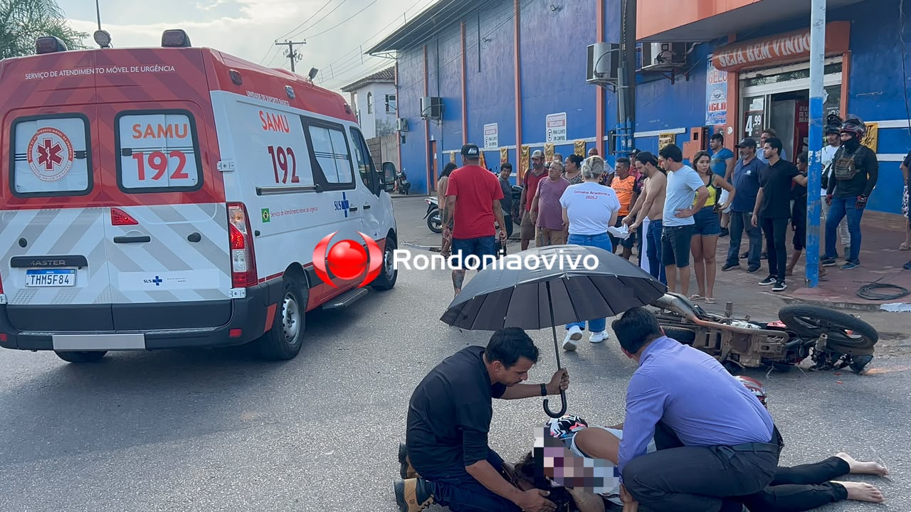 VÍDEO: Moto app e passageira ficam em estado grave após acidente na Campos Sales