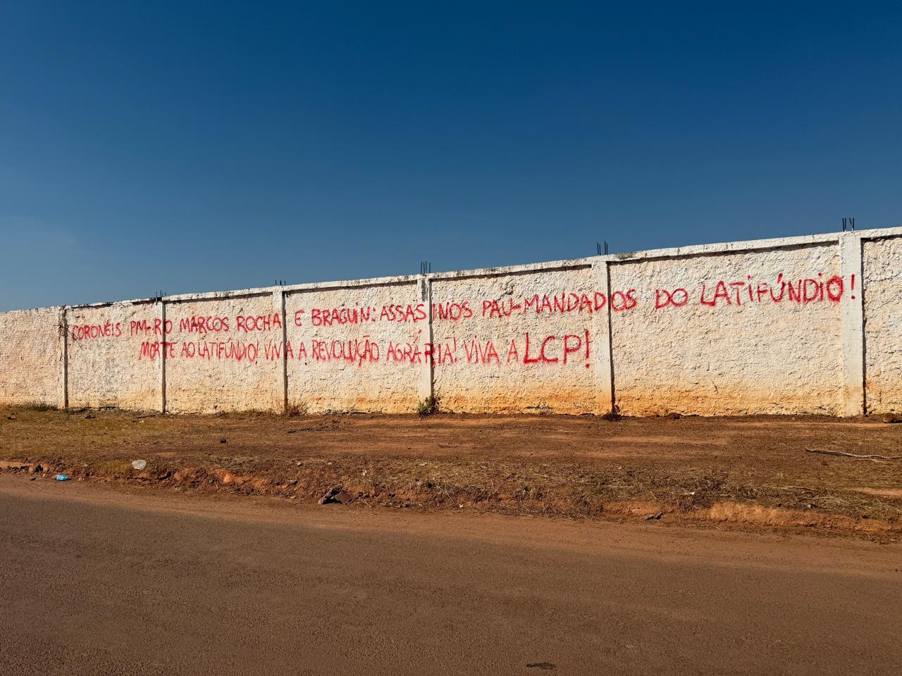 ENFRENTAMENTO: Pichações com ameaças a Braguin são atribuídas à LCP e reavivam conflito em RO