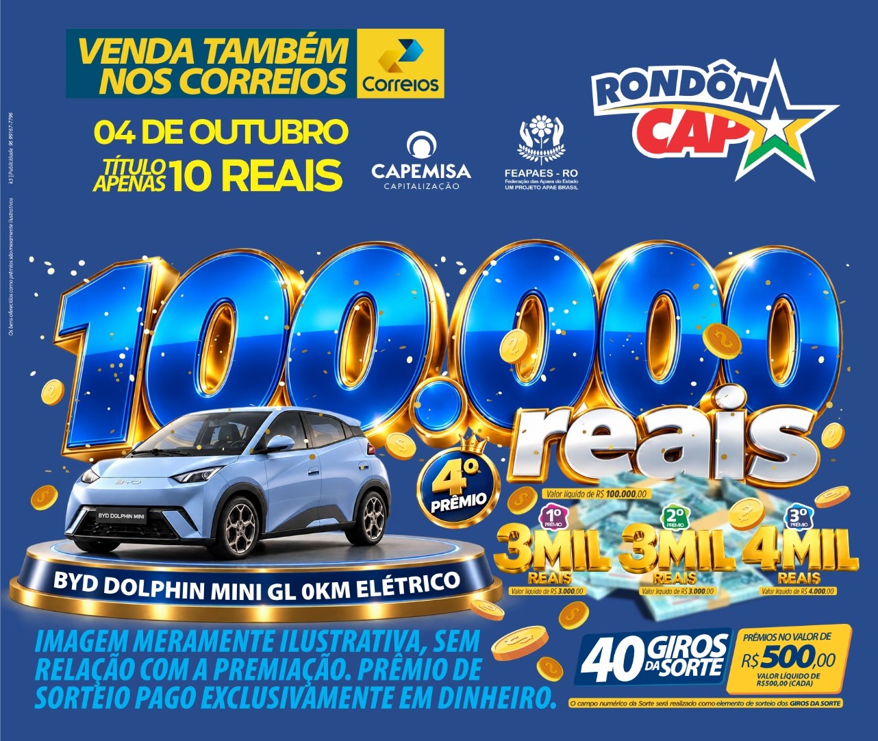 RONDONCAP: São 100 mil reais no 4º prêmio! Dá até para comprar um carro elétrico