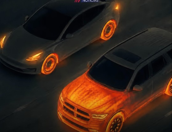 CÂMERA TÉRMICA: Veja a diferença no calor emitido por carros elétricos e modelos a gasolina