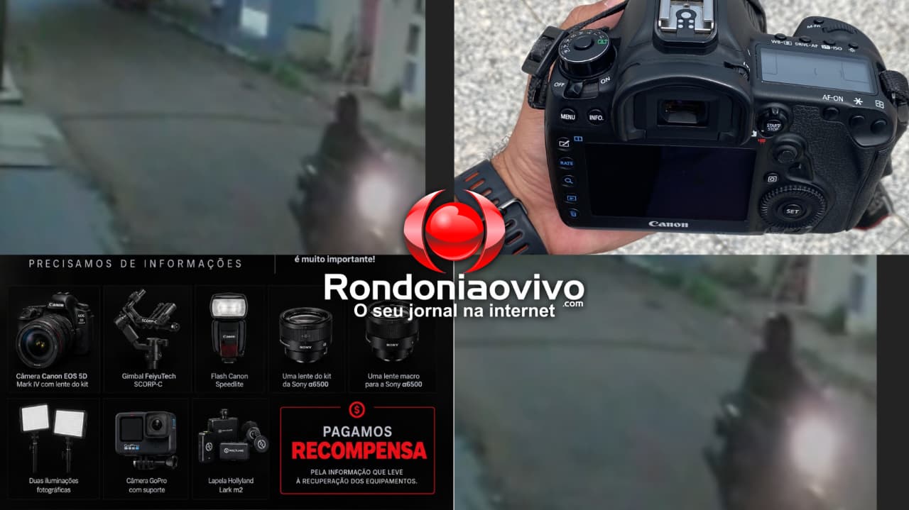 VÍDEO: Criminoso invade casa, furta equipamentos fotográficos de alto valor e foge em moto 