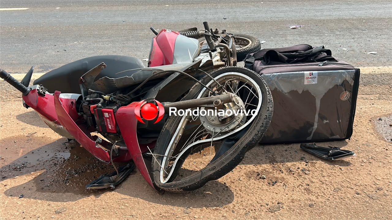 URGENTE: Motoboy fica gravemente em acidente na BR-364