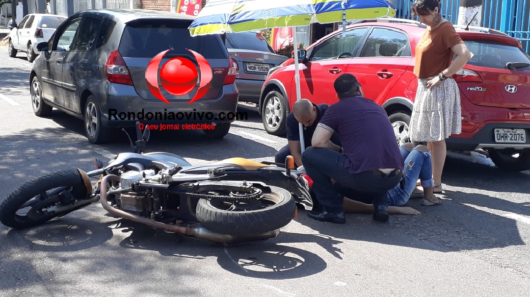 CLAVÍCULA: Mulher sofre fratura após colisão com carro na região Central de Porto Velho