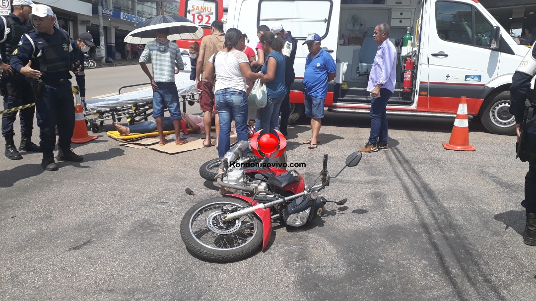 IMPRUDÊNCIA: Passageira de moto fica gravemente ferida em acidente na capital