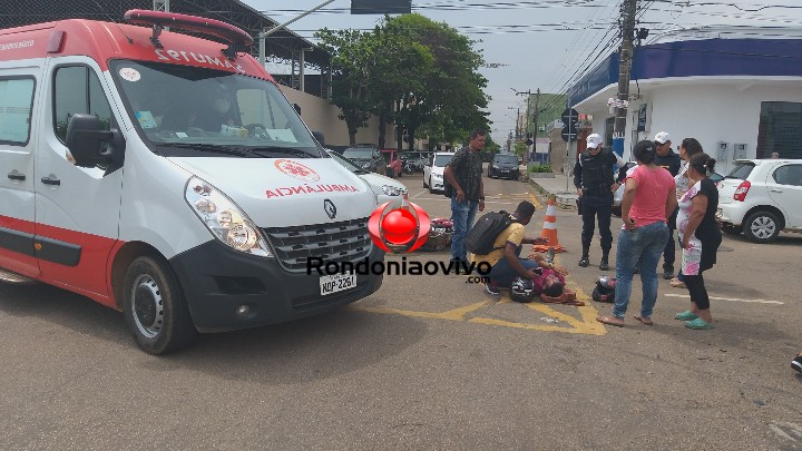 AVANÇOU: Mulher em automóvel provoca grave acidente com motociclista na 