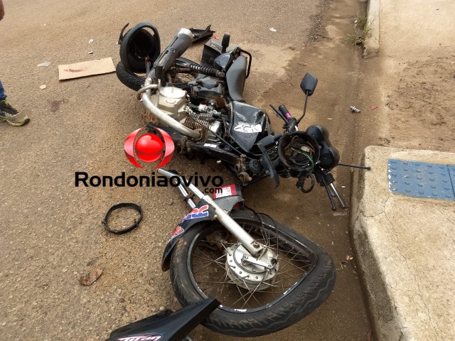 FORTE IMPACTO: Motocicleta fica destruída em violento acidente na zona Leste