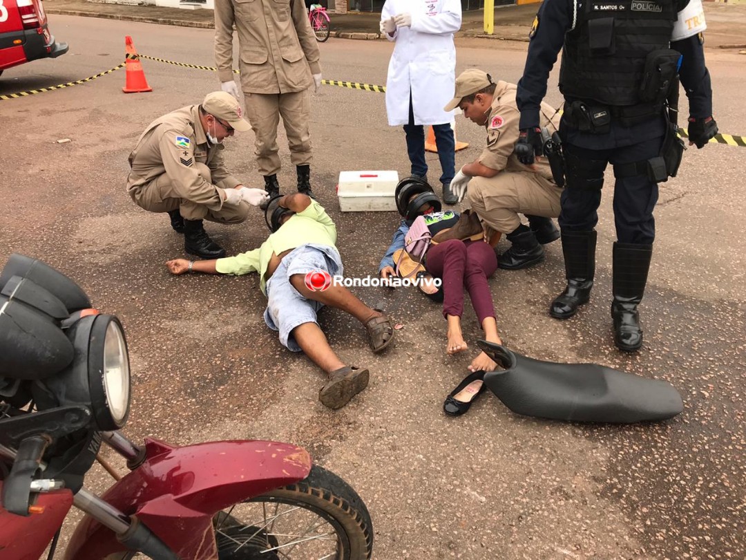 COLISÃO: Acidente envolvendo carro e moto deixa casal ferido na Av. Calama