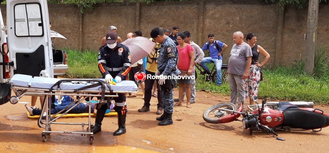 OUTRO: Motociclista se choca na traseira de carro e mãe passa mal ao vê-lo no chão