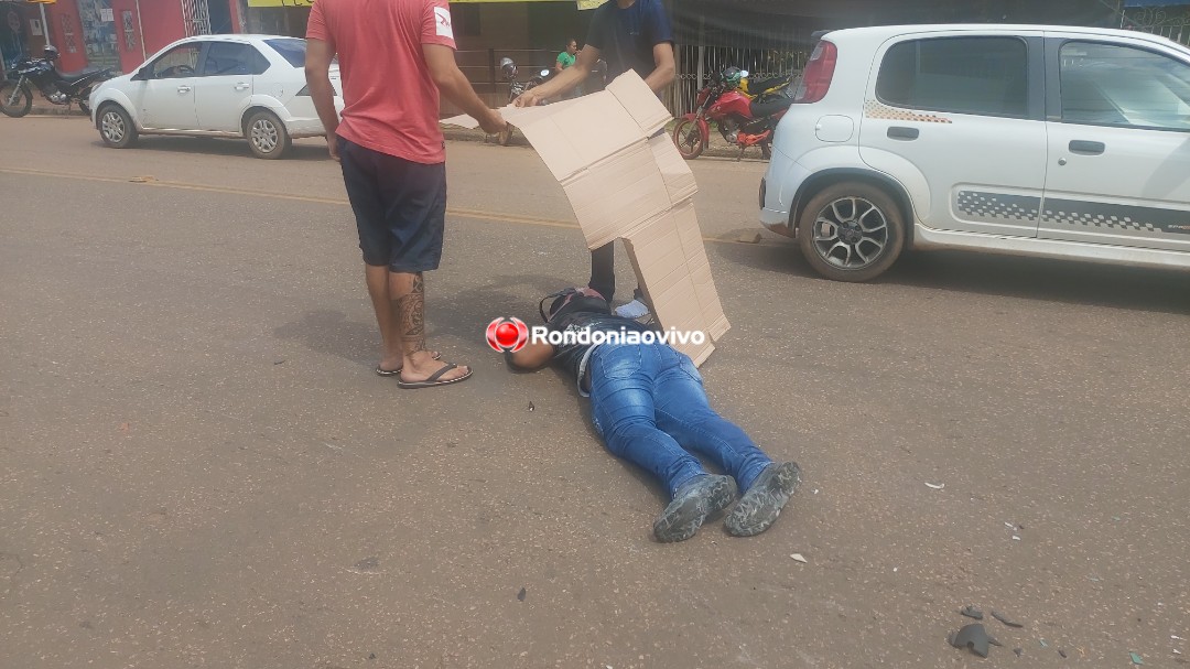 VÍDEO: Passageiro de moto fica gravemente lesionado após acidente