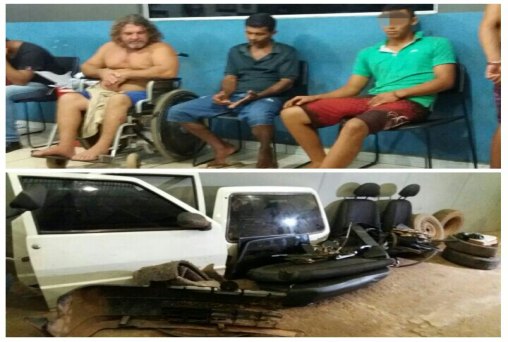 Trio é detido e liberado após ser flagrado desmanchando carro