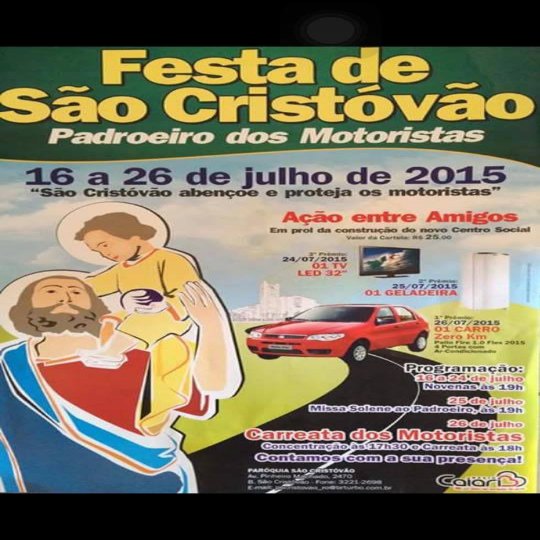 Festa de São Cristóvão padroeiro dos motoristas começa nesta sexta-feira na capital 