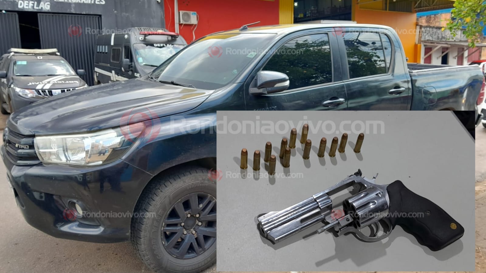 PORTE ILEGAL: Garimpeiro é preso armado com revólver em caminhonete Hilux 