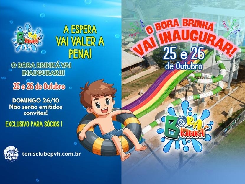 BORA BRINKÁ: Tênis Clube inaugura o maior toboágua de Porto Velho