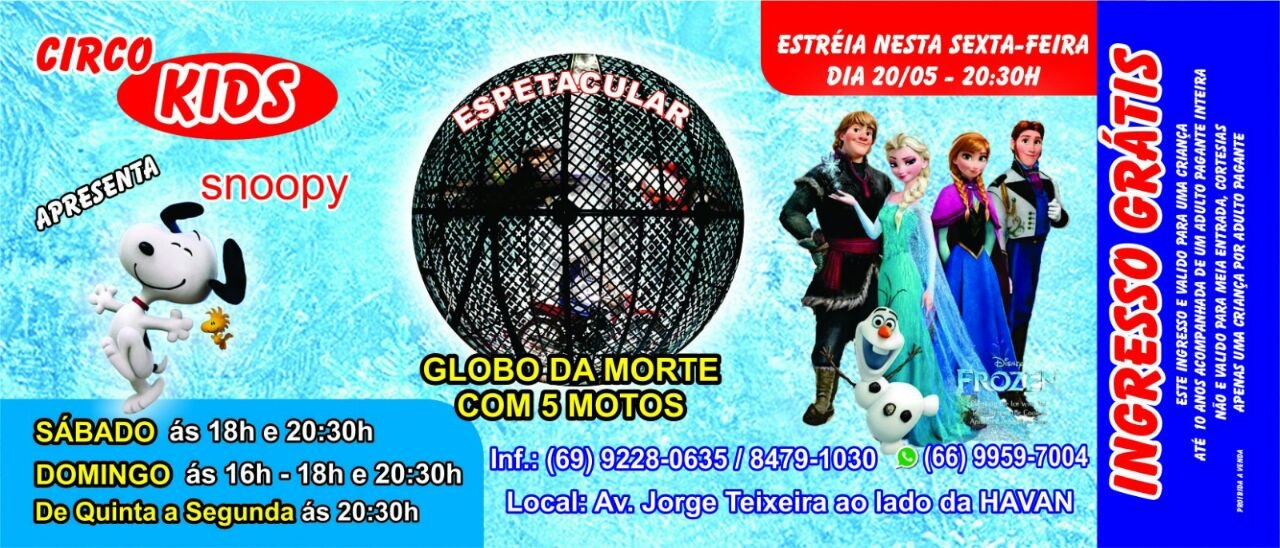 Rondoniaovivo sorteia ingressos para o Circo Kids