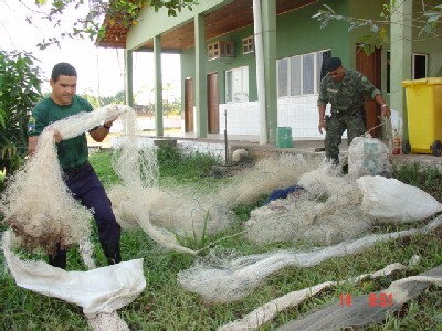 Ambiental apreende 25 quilos de peixe e material na Cachoeira do Jirau