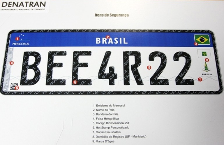 Governo suspende por 60 dias a implantação de placas do Mercosul