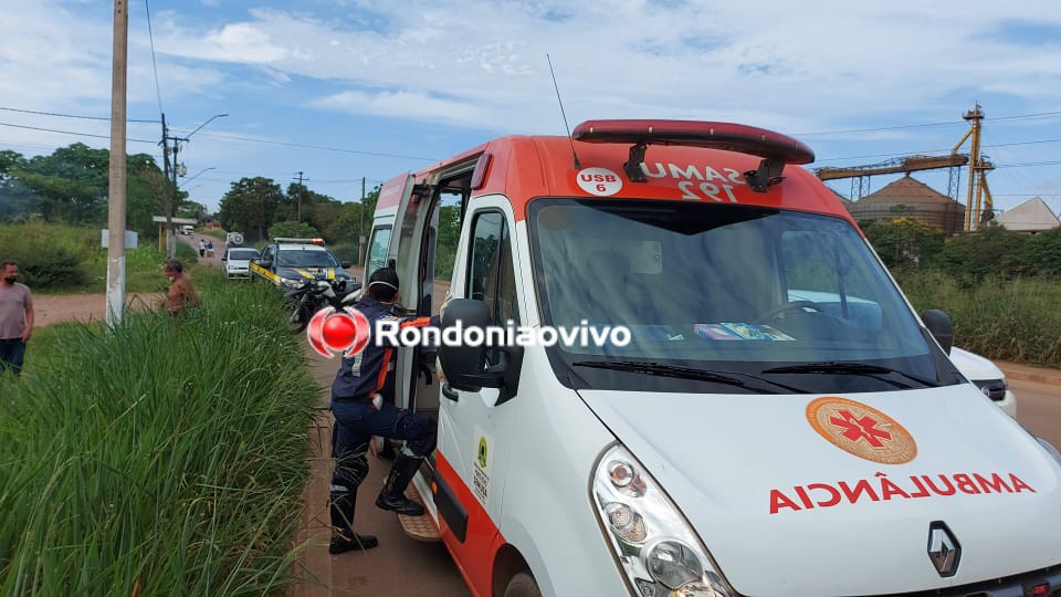 COLISÃO: Acidente na cabeceira da ponte do rio Madeira deixa motociclista ferido 