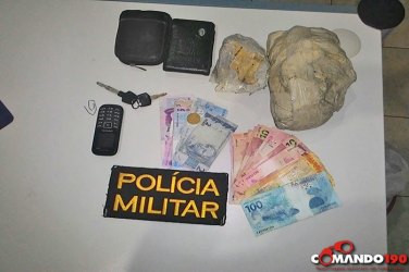 Polícia Militar apreende quase 1,5 de Pasta Base e prende duas pessoas