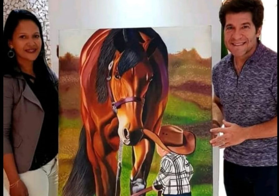 RECONHECIMENTO: Quadro de artista plástica de Nova Mamoré é adquirido por Daniel
