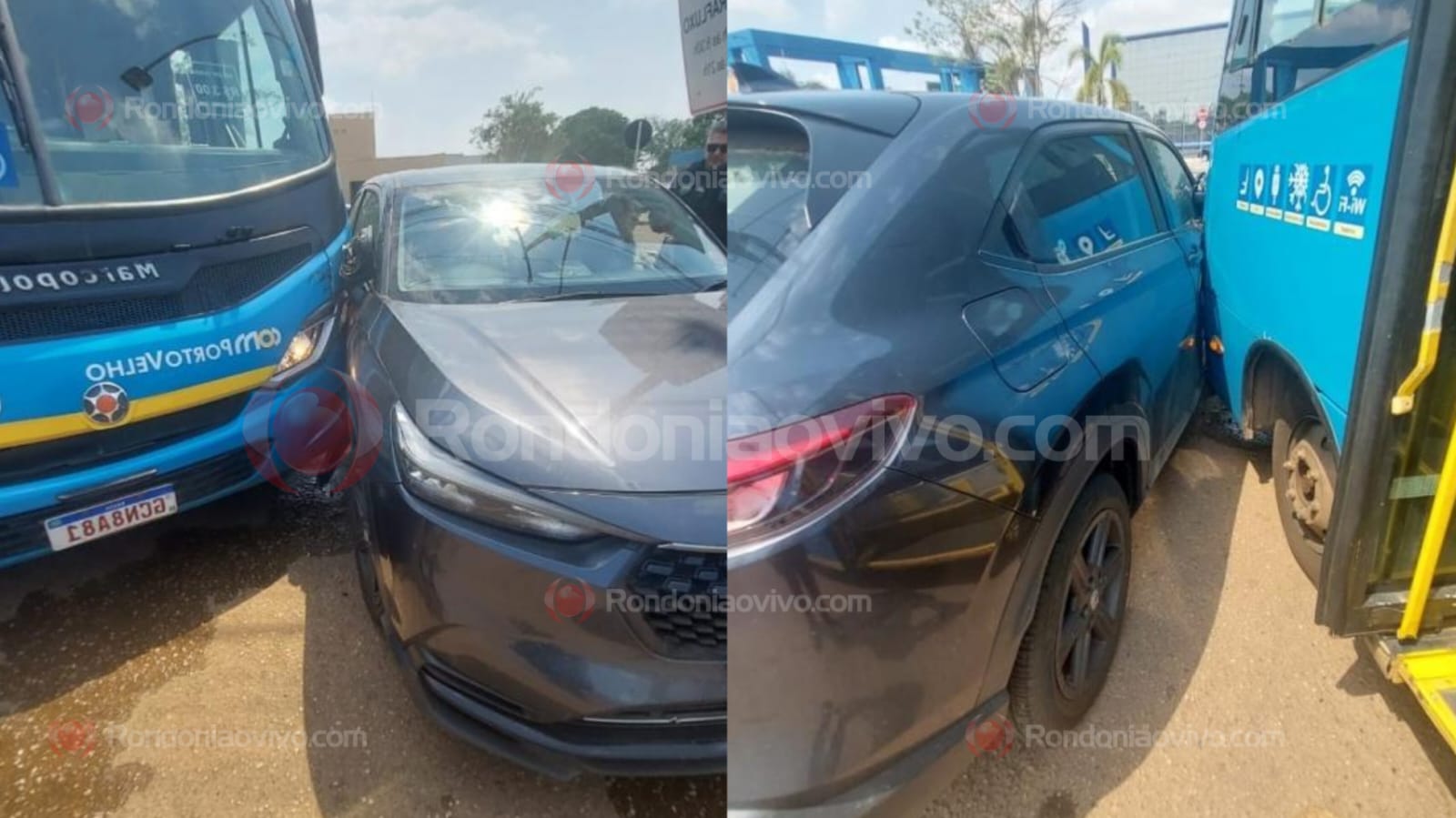 ACIDENTE: Mulher fica ferida após batida entre ônibus e carro na Jorge Teixeira 