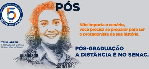 SENAC - Inscrições abertas para pós-graduação a distância
