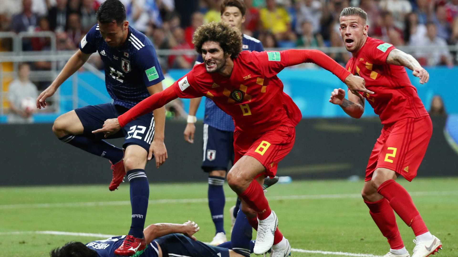 Bélgica leva susto, mas despacha Japão no último lance e será a adversária do Brasil nas quartas