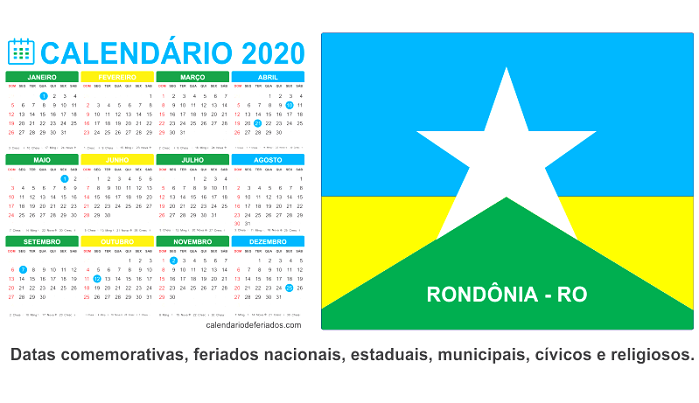 CALENDÁRIO: Conheça os feriados e pontos facultativos de 2020 em municípios de Rondônia