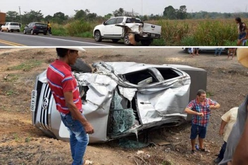 CAPOTAMENTO: Acidente com caminhonete dirigida por pastor quase acaba em tragédia