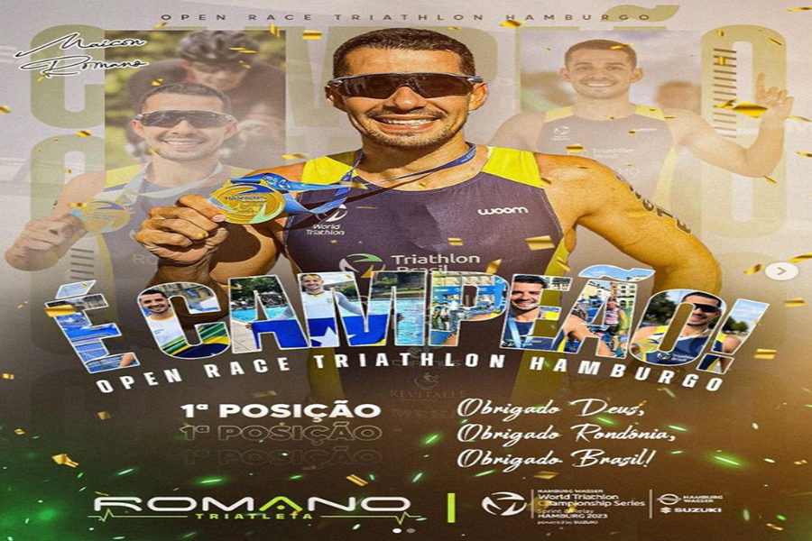 CAMPEÃO: Rondoniense vence prova de triatlo na Alemanha