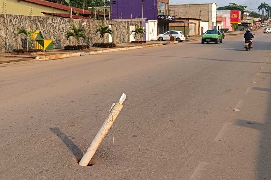 CRATERA: Buraco é registrado na Av. Rio Madeira e SEMOB faz promessa