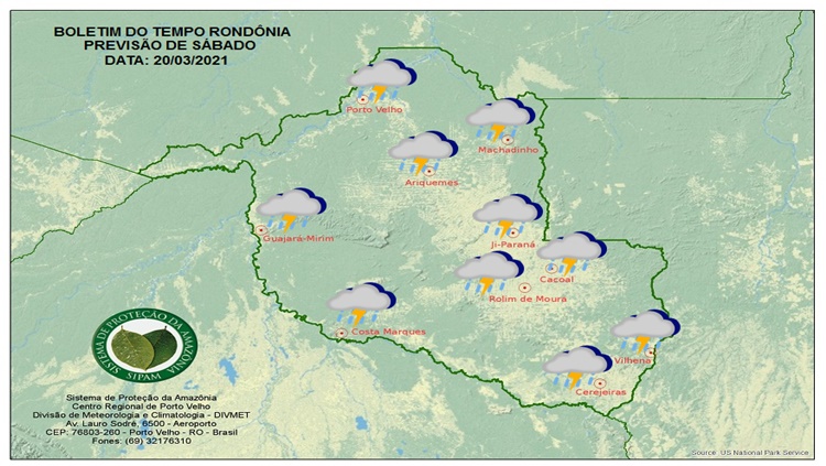 CLIMA: Confira a previsão do tempo para este fim de semana em Rondônia