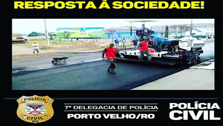 PORTO VELHO: Polícia Civil de RO esclarece o suposto furto de uma máquina de asfalto 