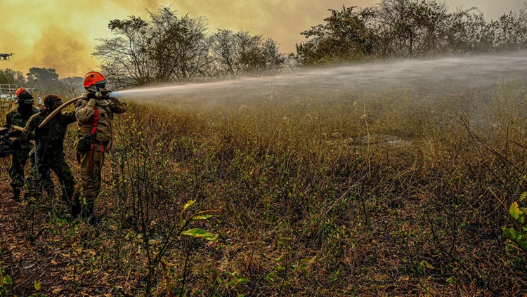 APOIO: Governo manda 71 soldados para reforçar combate a fogo no Pantanal