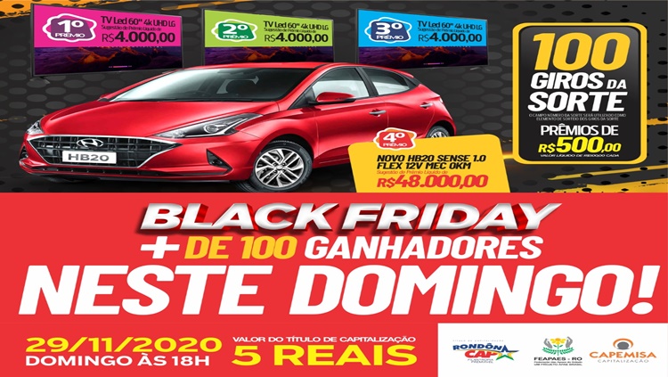 RONDONCAP: Adquira seu certificado na Black Friday e confira o sorteio de domingo (22)