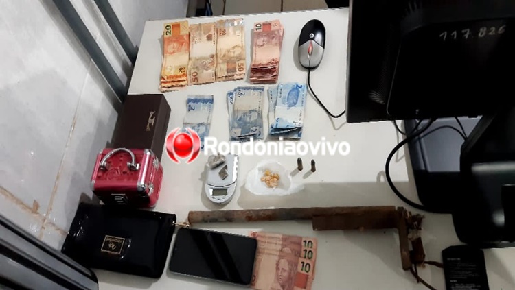 'NA GARAGEM': Casal é flagrado com drogas e objetos furtados de residência em ação da Força Tática