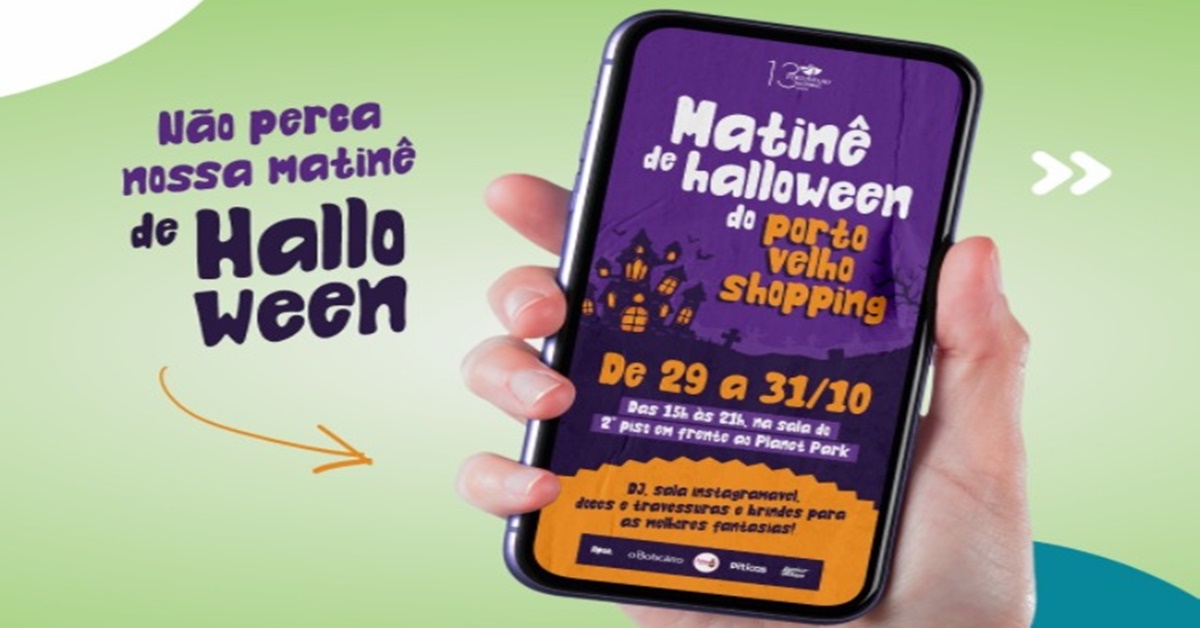 PVH SHOPPING: Matinê de Halloween terá concurso de melhor fantasia, doces, travessuras e apresentação musical