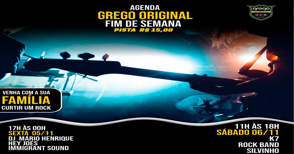 GREGO ORIGINAL: Happy Friday, Feijoada com Rock e tributo ao Led Zeppelin neste final de semana