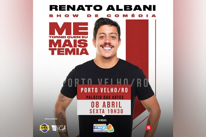 PORTO VELHO: Confira os ganhadores dos ingressos para o show de comédia com humorista Renato Albani