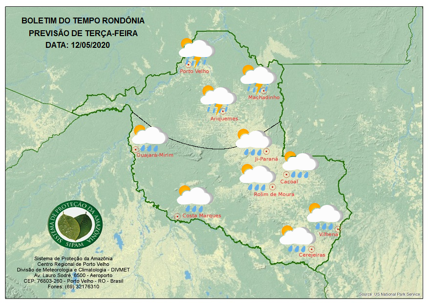 CLIMA: Confira a previsão do tempo para esta terça-feira em Rondônia