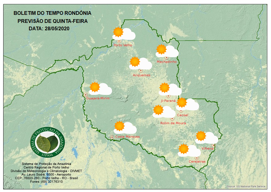 CLIMA: Confira a previsão do tempo para esta quinta-feira, 28, em Rondônia